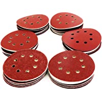 S&amp-R 60 Discos Papel de Lija para Amoladora-Hojas 125 mm con Velcro. Grano cada 10 x 40-60-80-120-180-240 (60 pzs) 8…